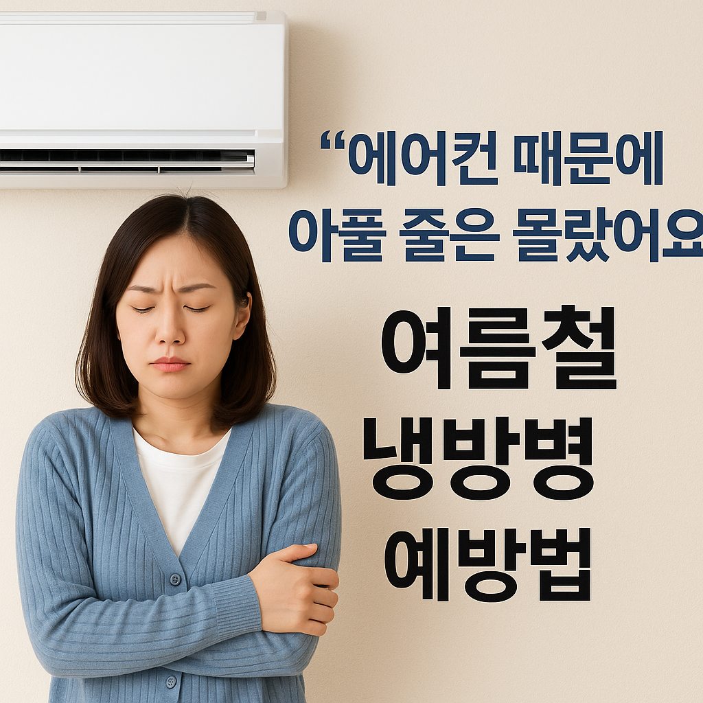 에어컨 앞에서 추워하는 모습