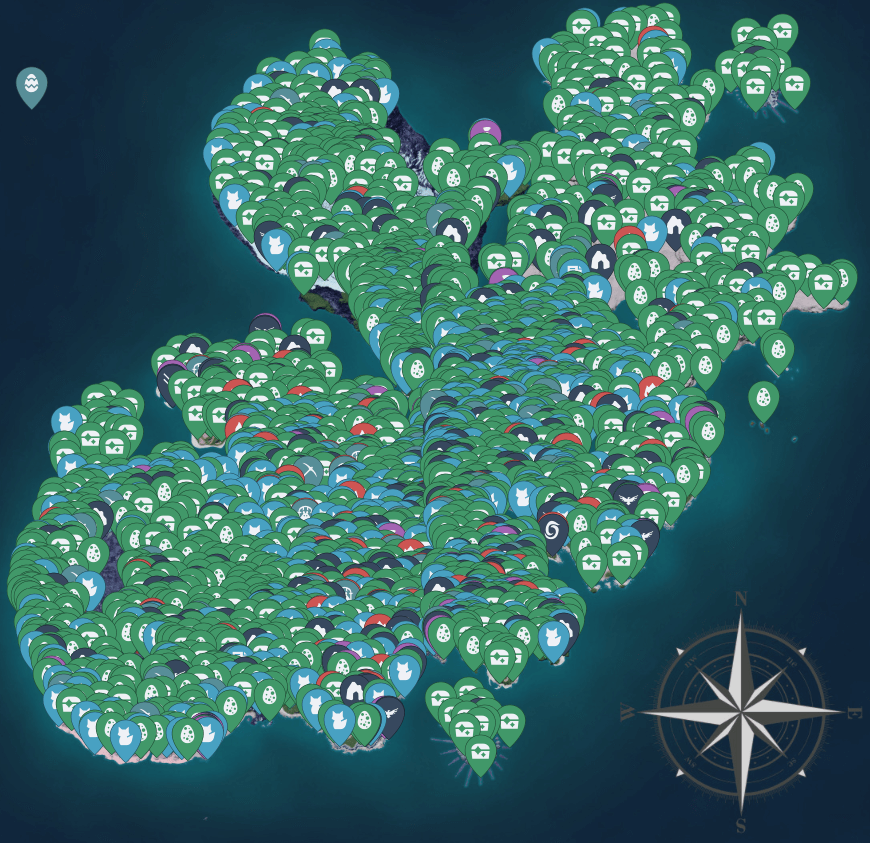 팔월드 전역을 가득 채운 오브젝트들