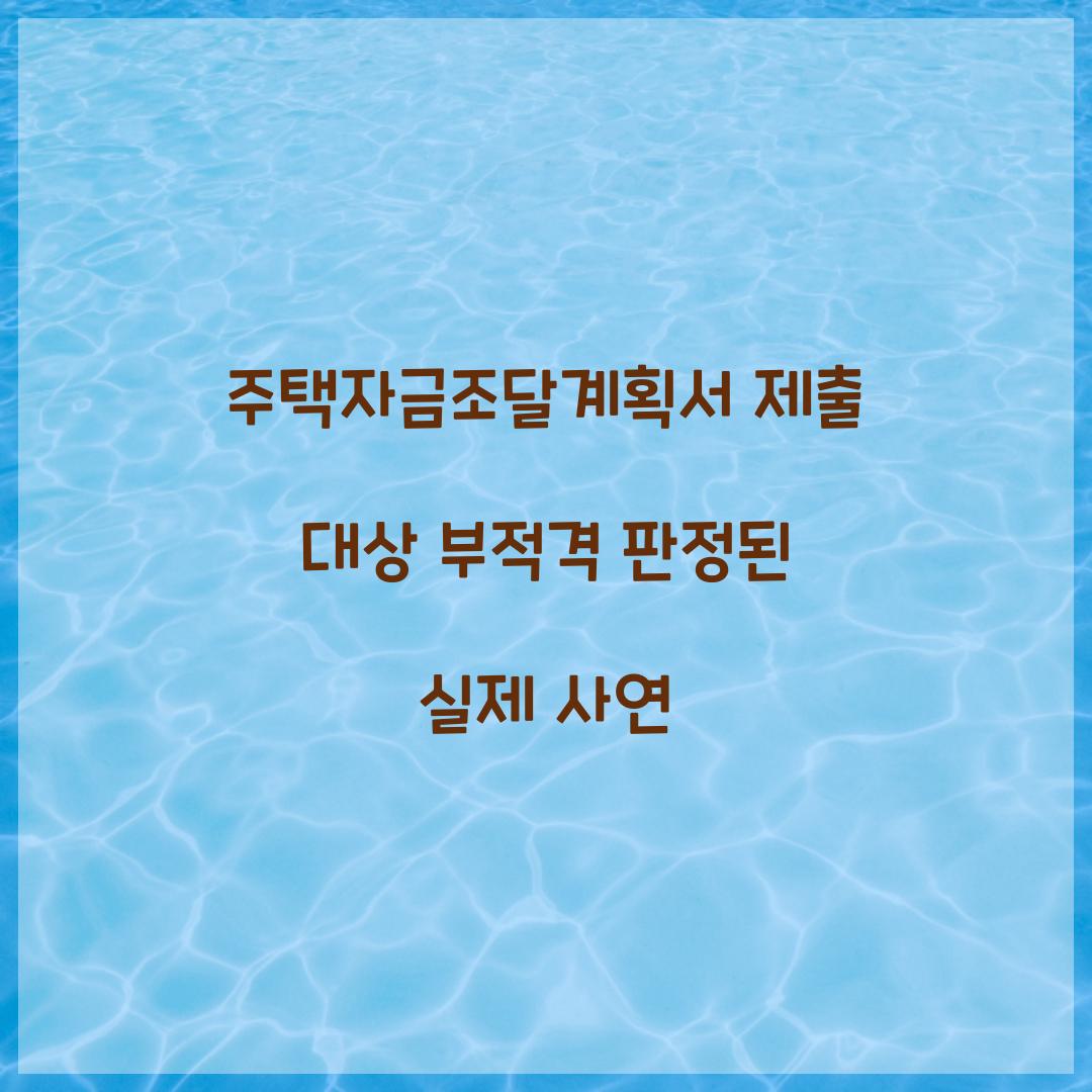 주택자금조달계획서 제출 대상 부적격 판정된 실제 사연  