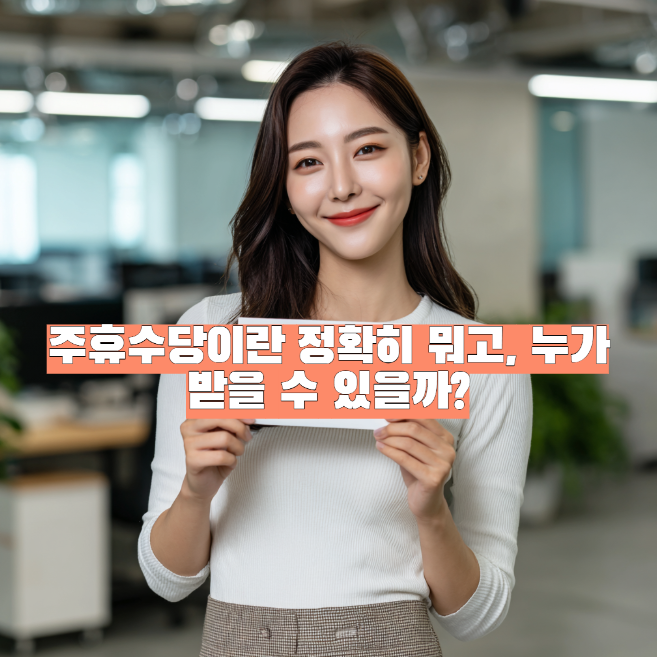 월급봉투를 받은 여성