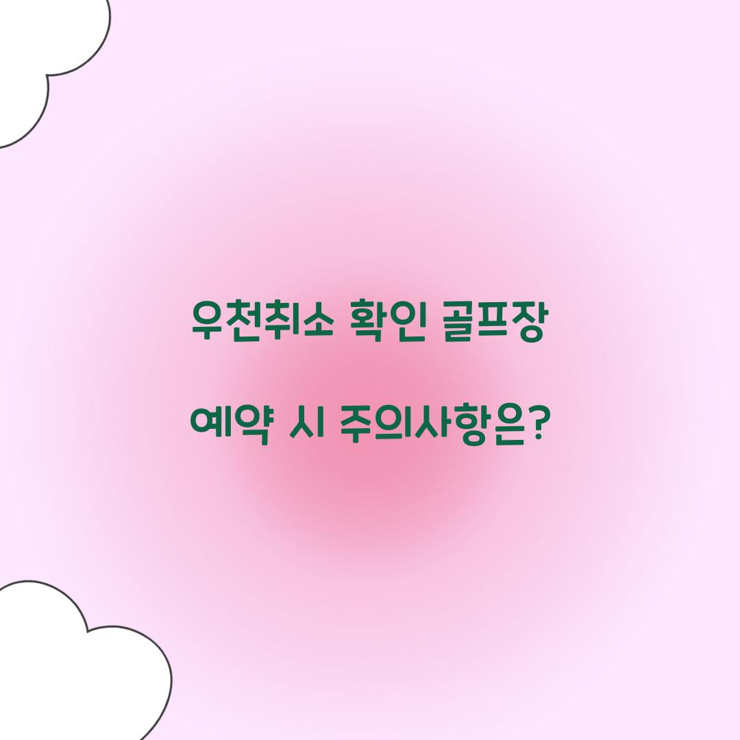우천취소 확인