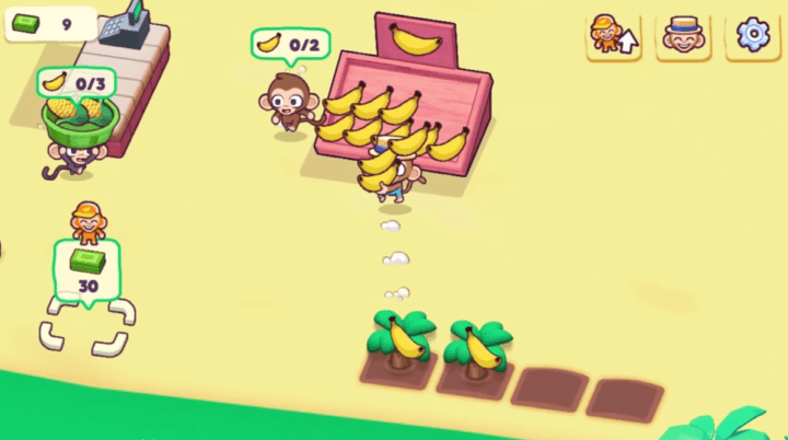 나무에서-수확한-바나나를-진열대에-옮기는-화면