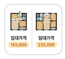 평형별 임대료 확인 안내