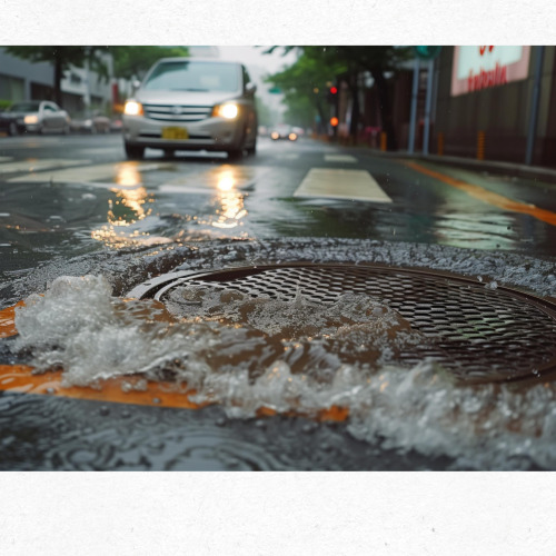 폭우 후 환기하는 주택 창문