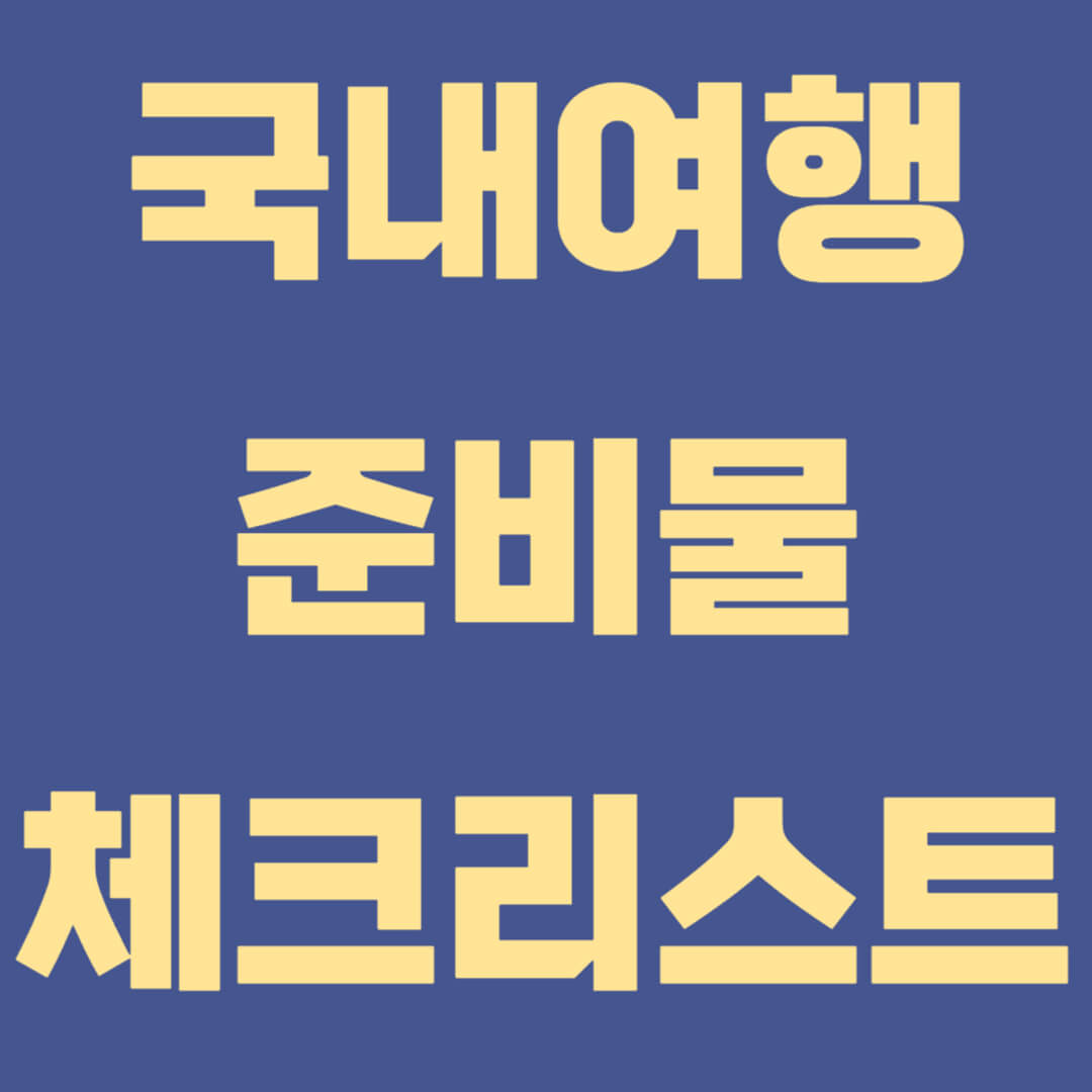 국내여행 준비물 체크리스트