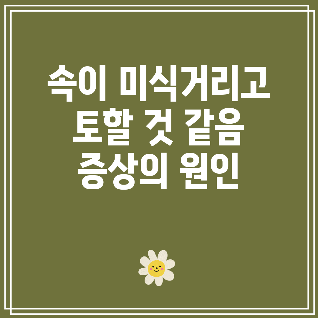 속이 미식거리고 토할 것 같음 증상의 원인