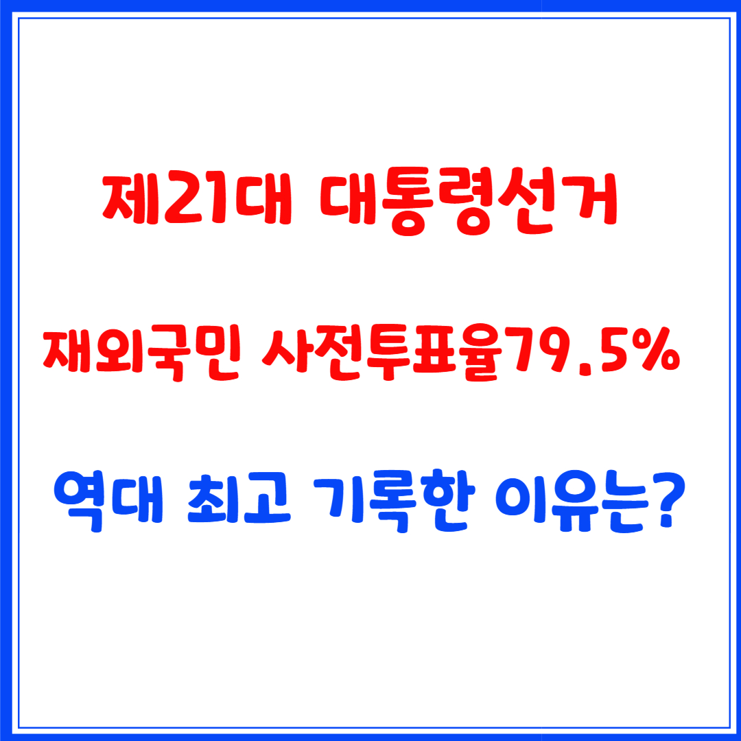 제21대 대통령선거 재외국민 사전투표율 79.5%, 역대 최고 기록한 이유는?