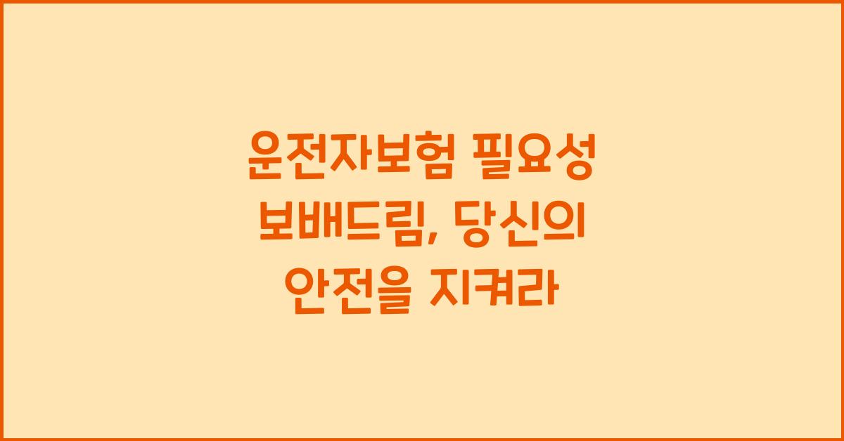 운전자보험 필요성 보배드림