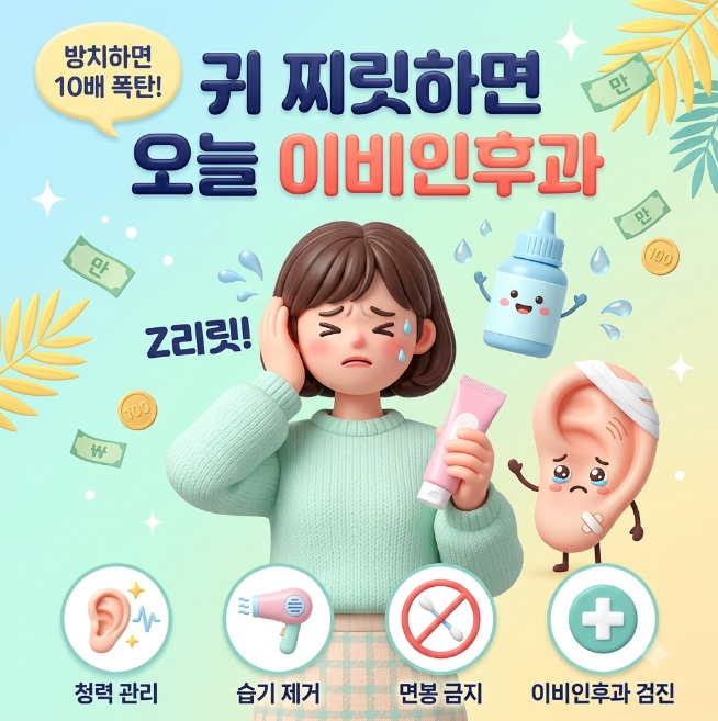 물놀이후 귀 통증 외이도염