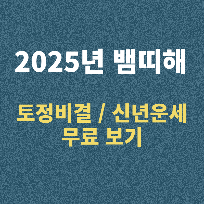2025년 뱀띠 무료 운세