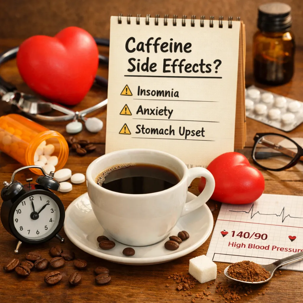 카페인 부작용 (심장두근거림, 수면방해, 위산과다)