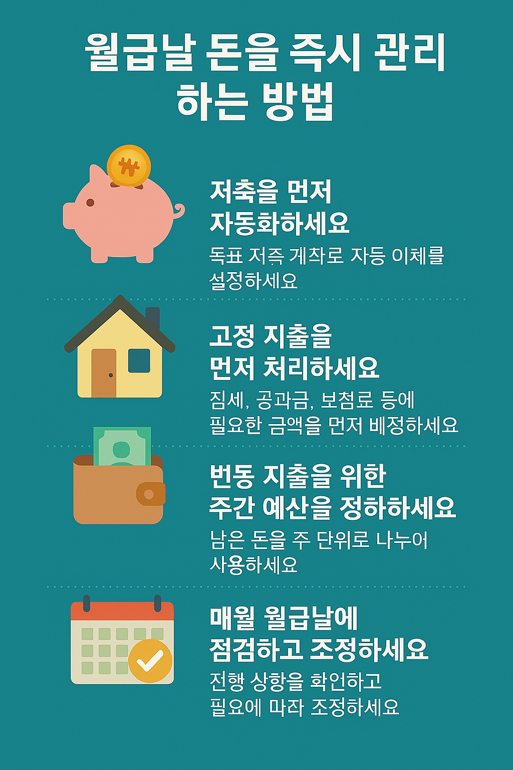 월급날 바로 실천하는 돈 관리법