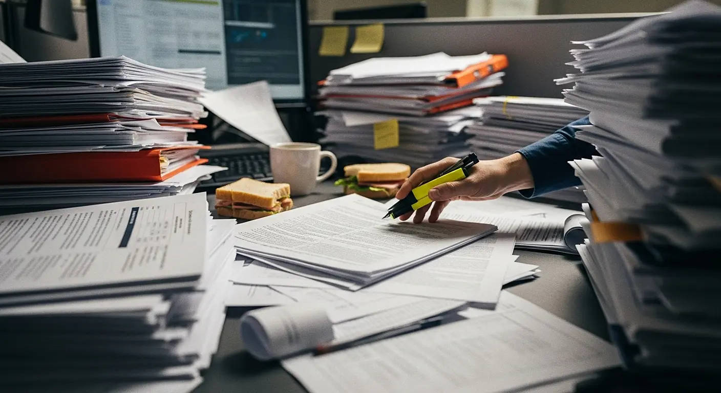 서류처리하는 이미지