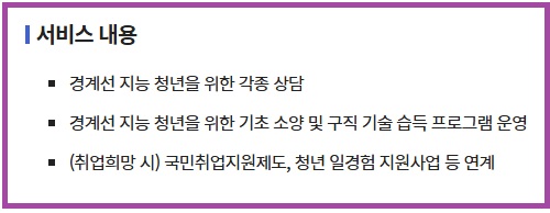경계선지능 청년 프로그램