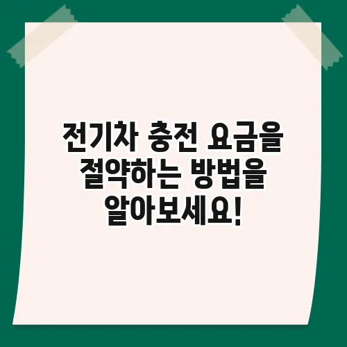 전기차 충전 요금을 절약하는 방법을 알아보세요!