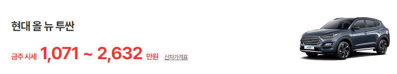 투싼 중고차 가격