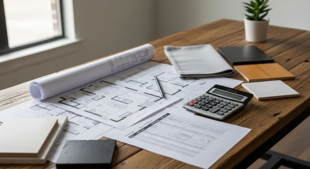 리모델링 견적서와 인테리어 비용 계산 장면