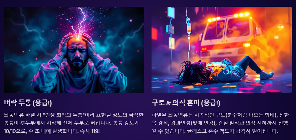 뇌동맥류 파열 증상