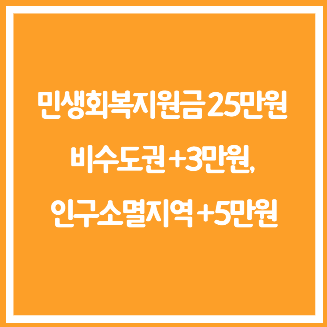 민생회복지원금 25만원 비수도권