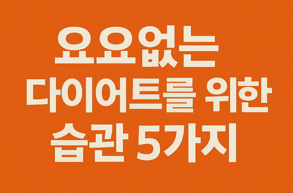 요요없는 다이어트를 위한 습관5가지