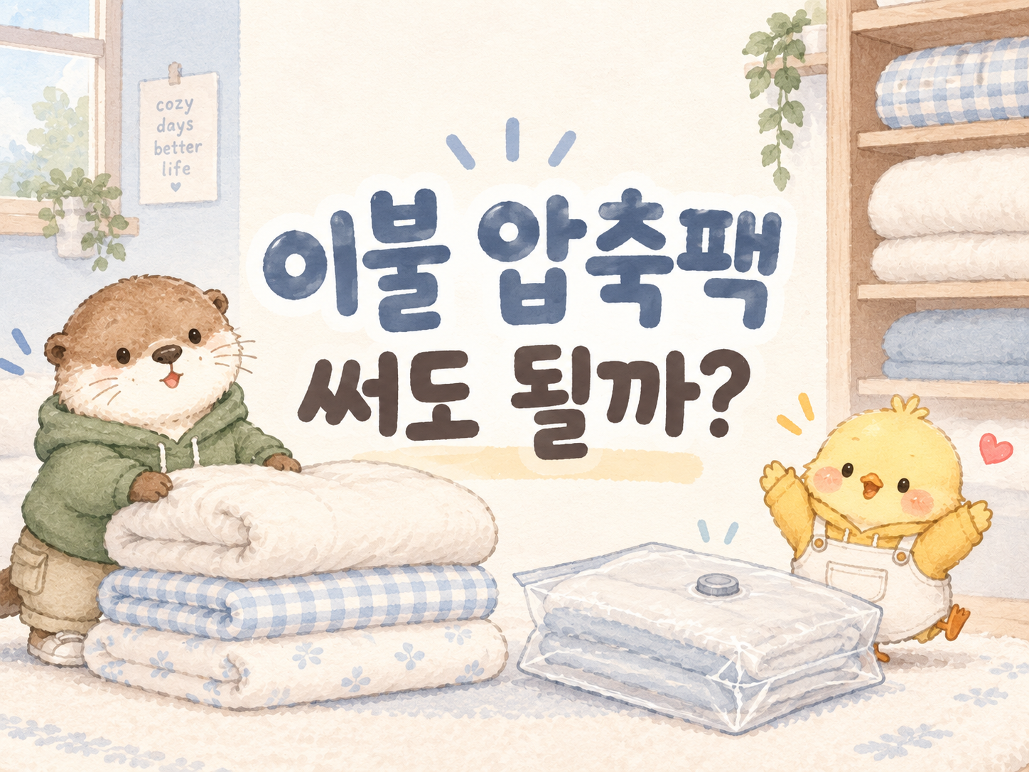 이불을 압축팩에 넣어 보관해도 되는지 정리한 글
