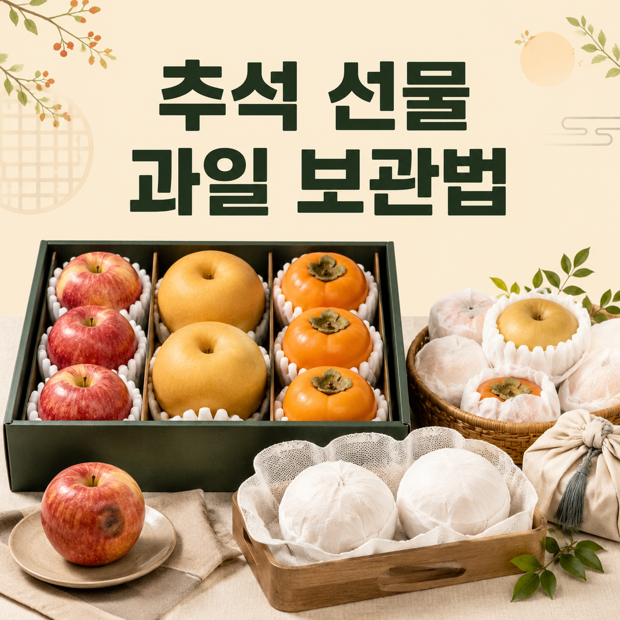 추석 선물 사과&middot;배 오래 보관하는 냉장 방법 (에틸렌 분리 &amp; 랩핑 꿀팁)