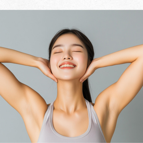 어깨 내리기 운동 시연 장면