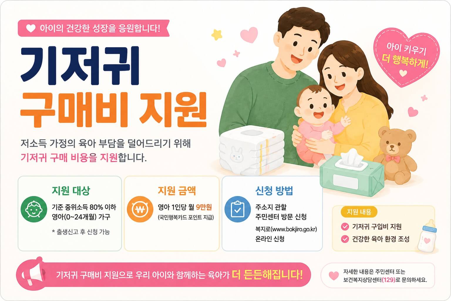 기저귀 구매비 지원 설명 이미지