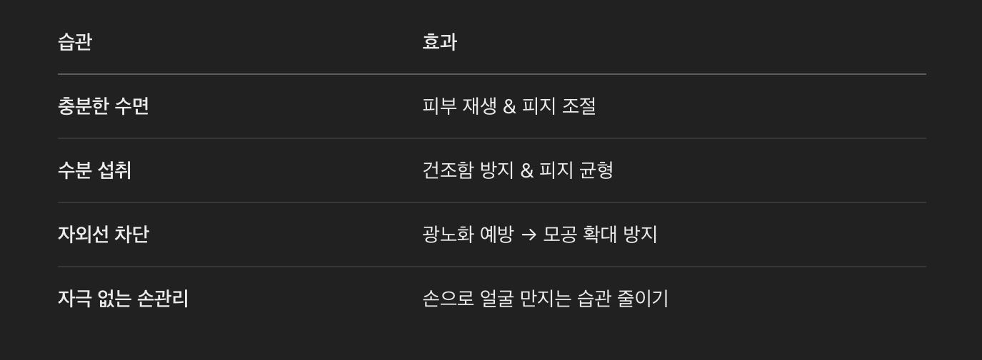 생활 습관으로도 피부결 관리 가능!