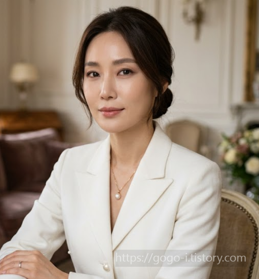 자연스러운 메이크업을 한 여성