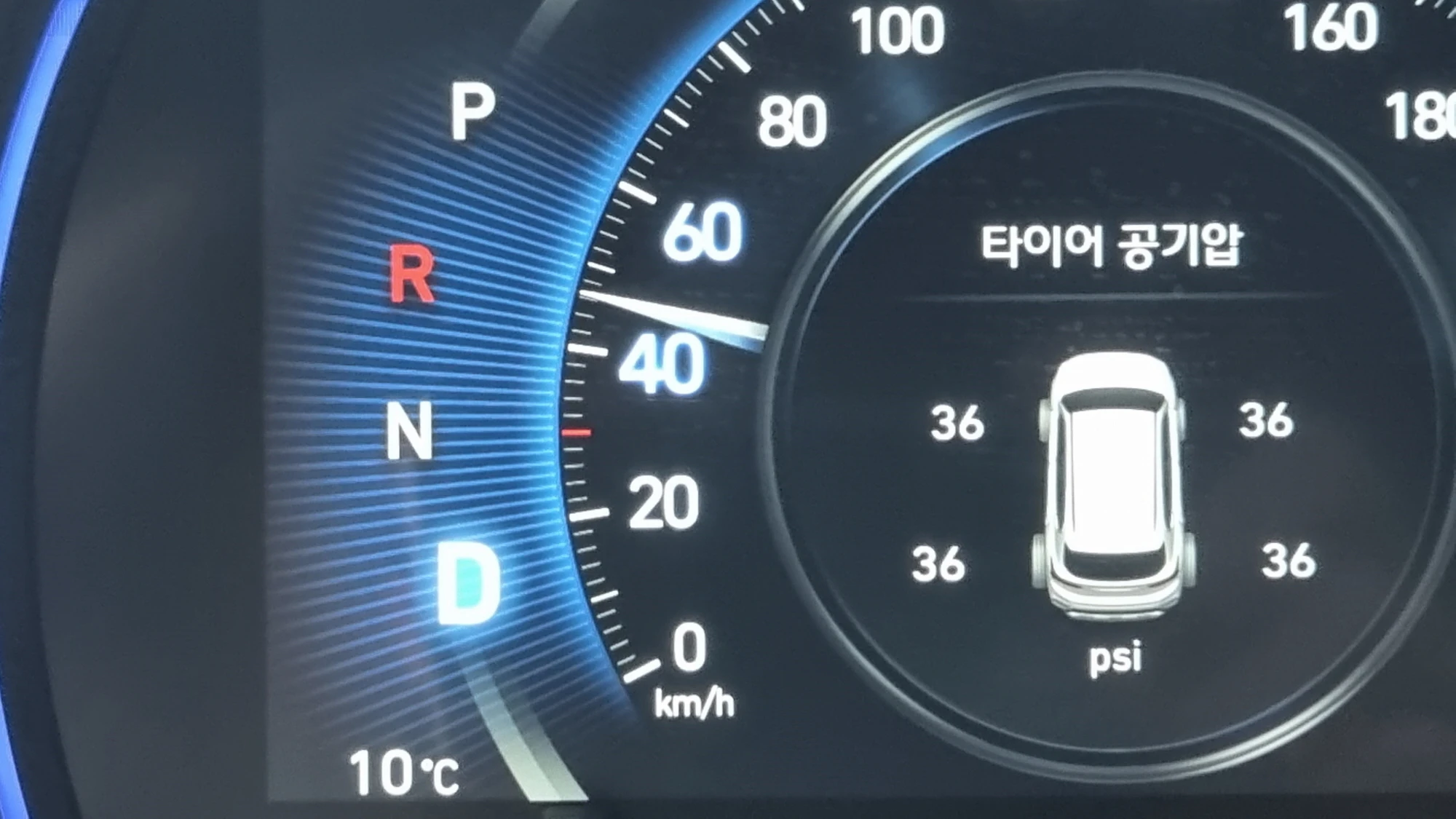 주행전 타이어 공기압