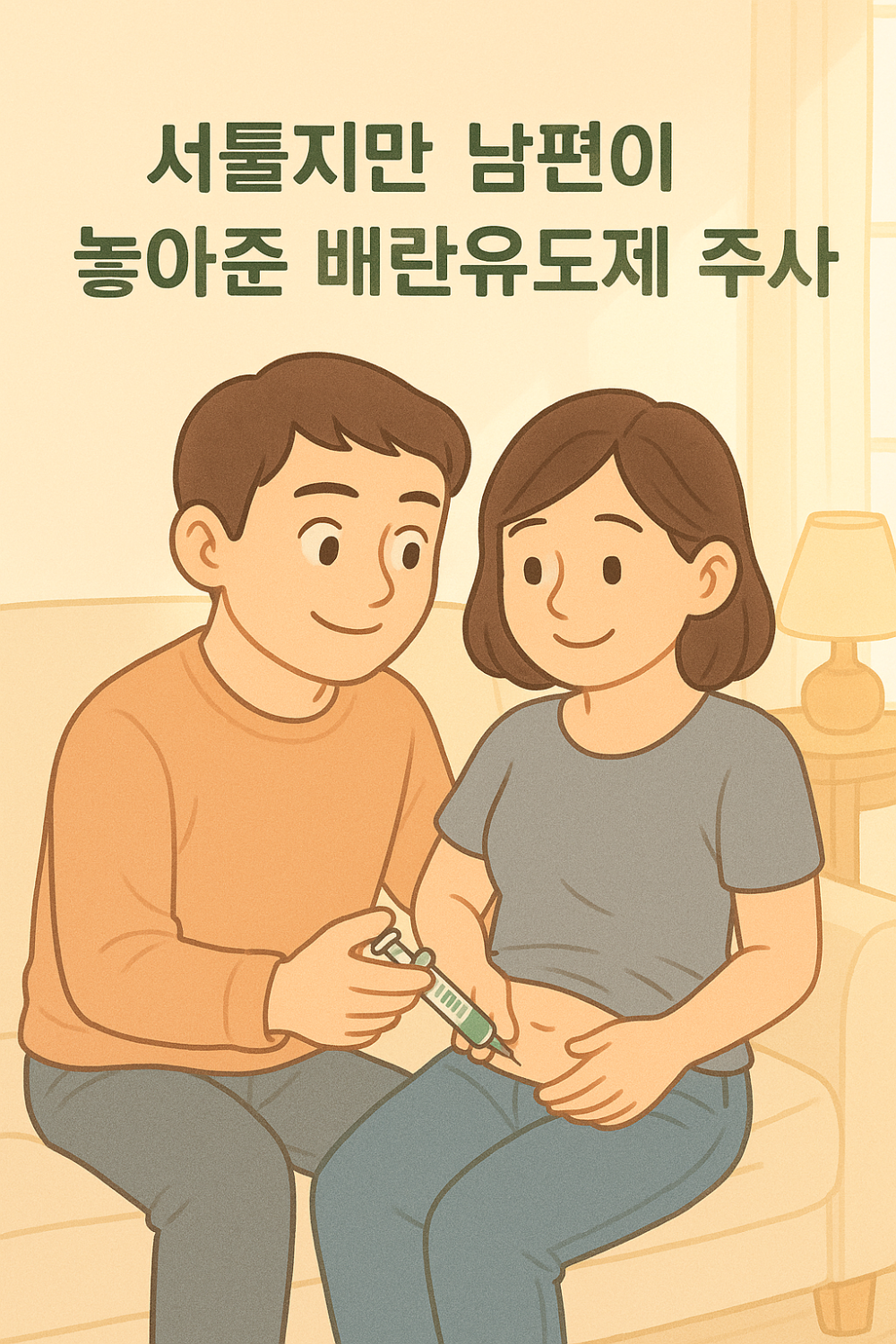 서툴지만 남편이 놓아준 배란유도제 주사 사진