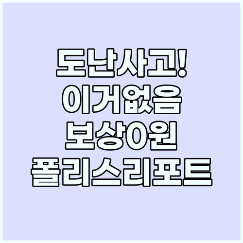 해외여행보험 도난 사고 시 폴리스 리..
