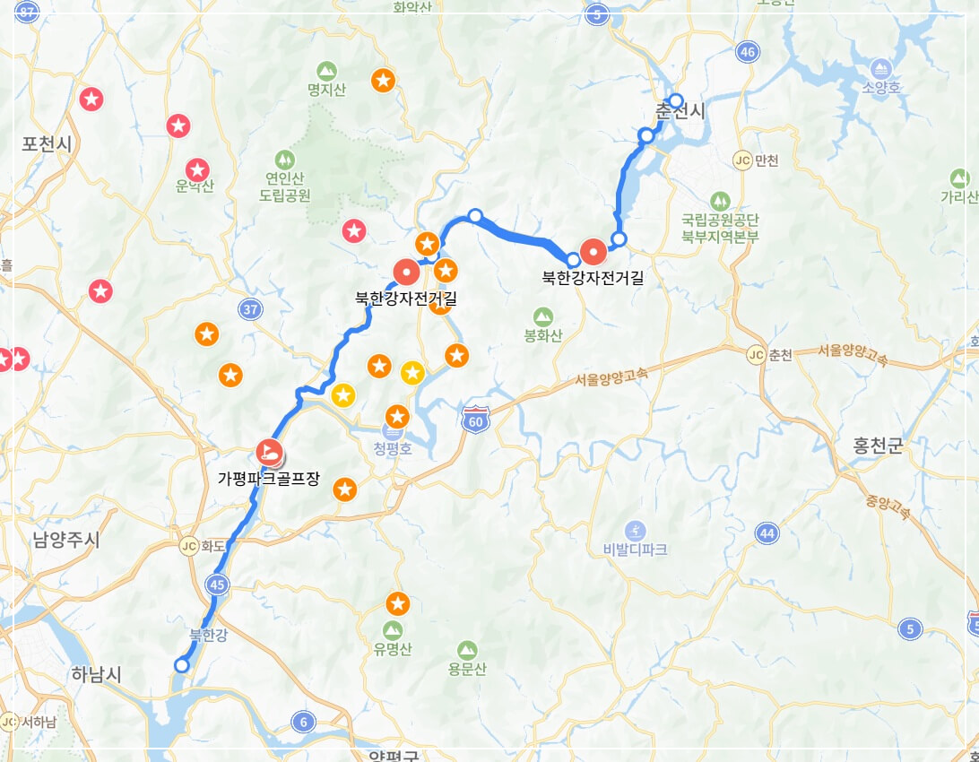 가평 가볼만한곳 베스트10 북한강 자전거길