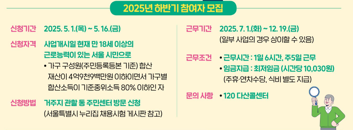 서울동행일자리 자격요건은?