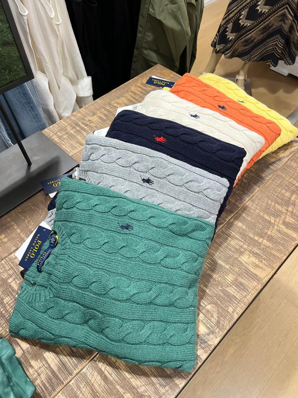 폴로 랄프로렌 남성 코튼 케이블 꽈배기 니트 스웨터