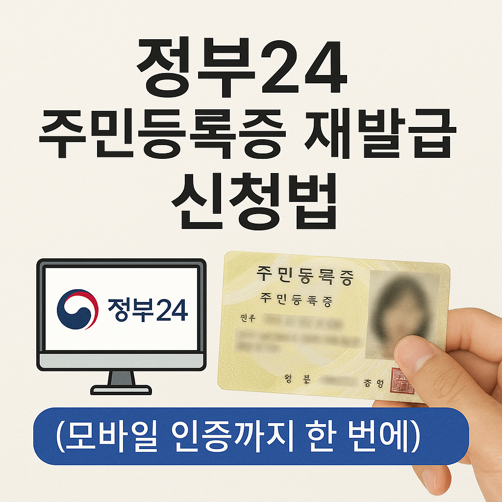 정부24 주민등록증 재발급 신청법