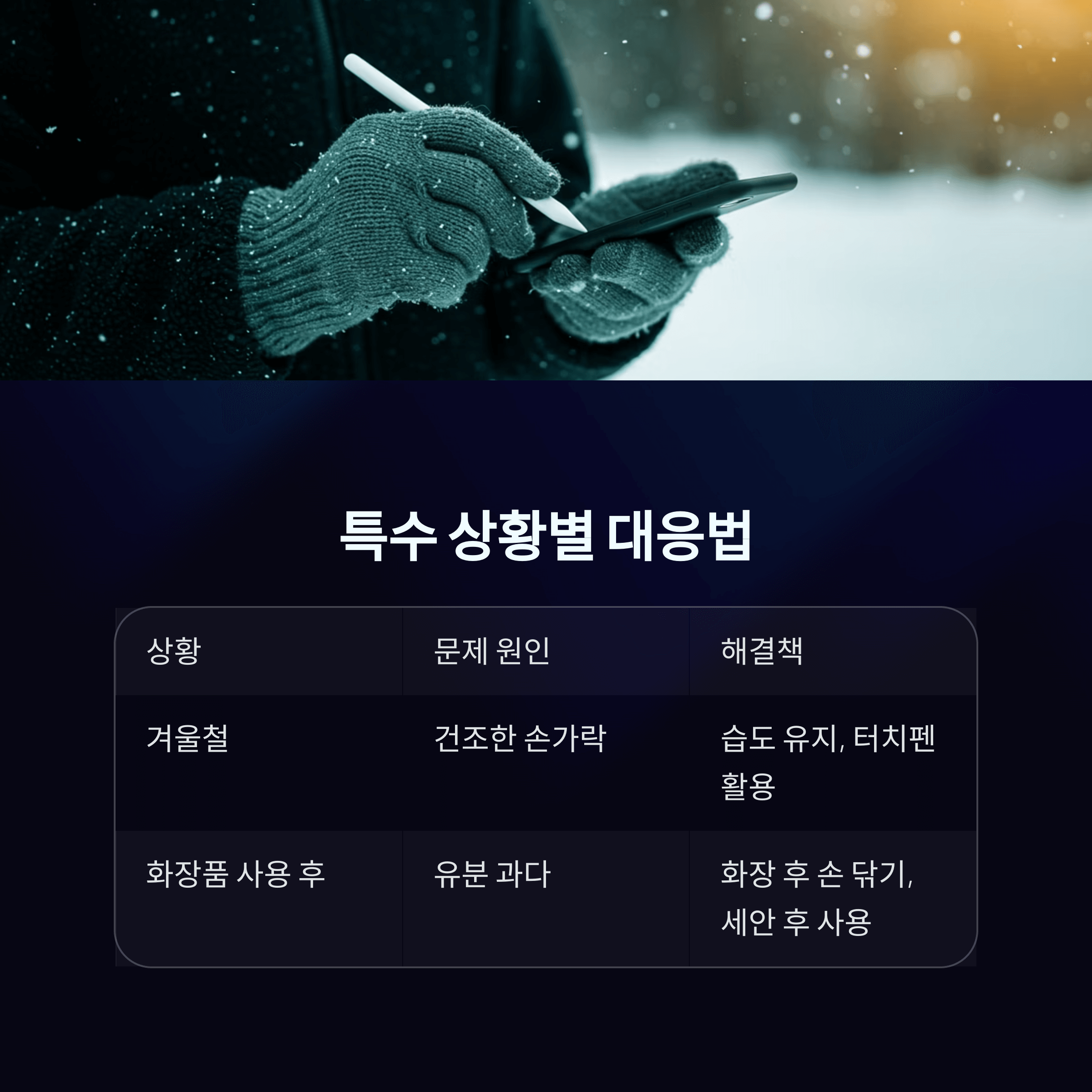 핸드크림 스마트폰 터치 해결법 총정리