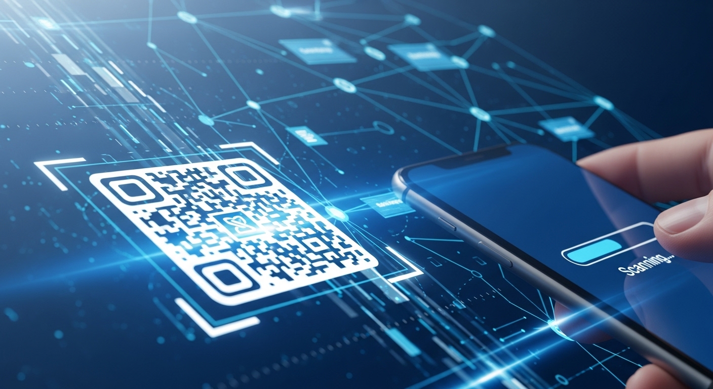 스마트폰으로 eSIM QR 코드를 스캔하여 즉시 개통하는 모습