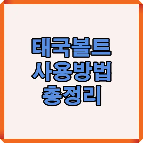 태국에서 Bolt 앱을 사용하는 전 과정을 요약한 대표 안내 이미지입니다