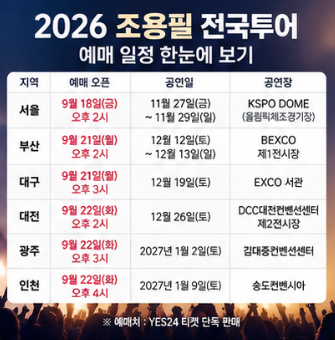 조용필 콘서트 YES24 예매