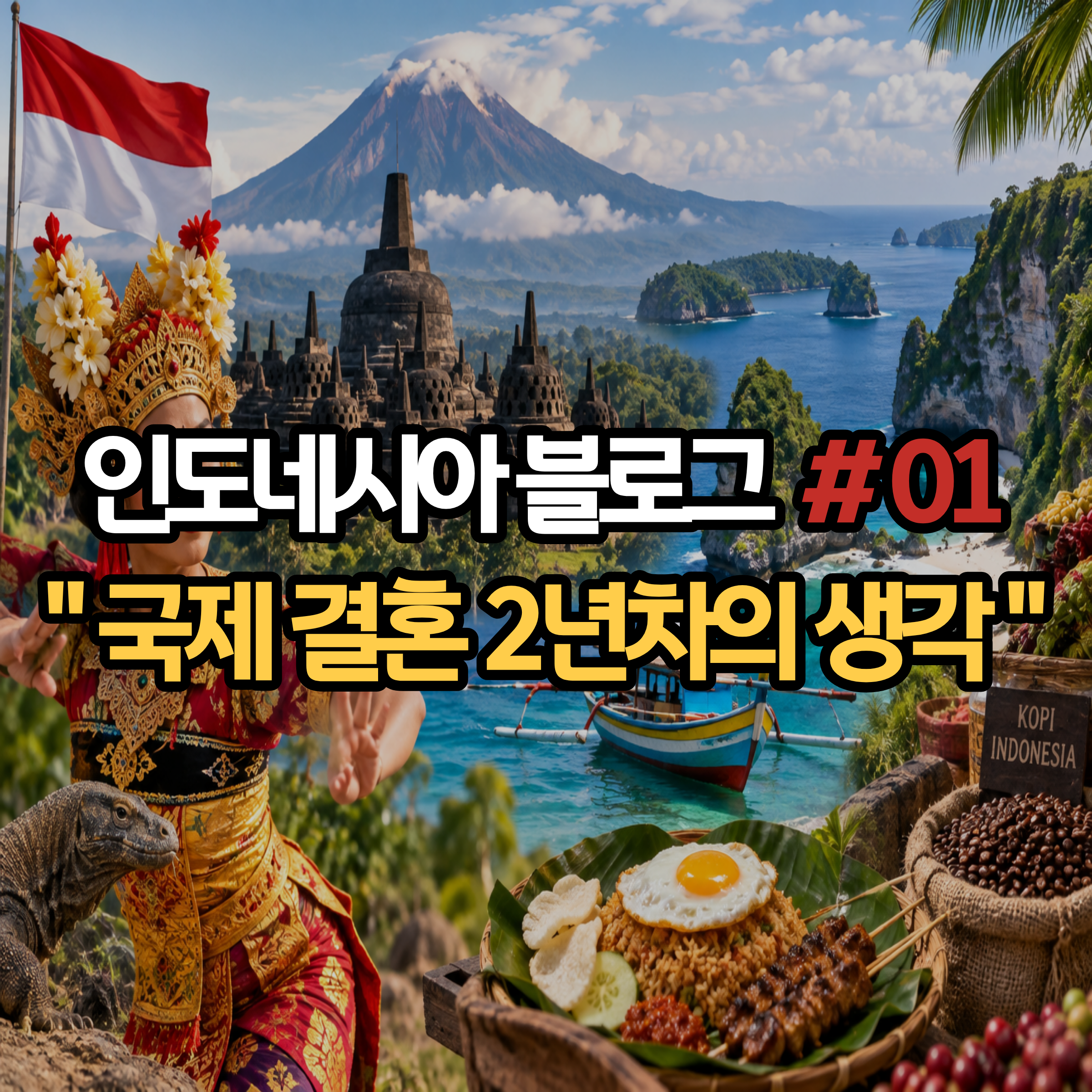 현재 인도네시아인과의 연애 1년, 결혼 2년차인 사람이
바라보는 국제결혼의 느낀점과 생각, 그리고 바라보는 인도네시아에 대한 생각을
남겨봅니다.