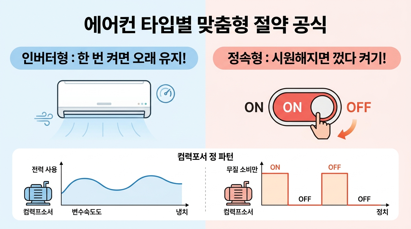 인버터형과 정속형 에어컨의 상황별 맞춤형 전기세 절약 가이드