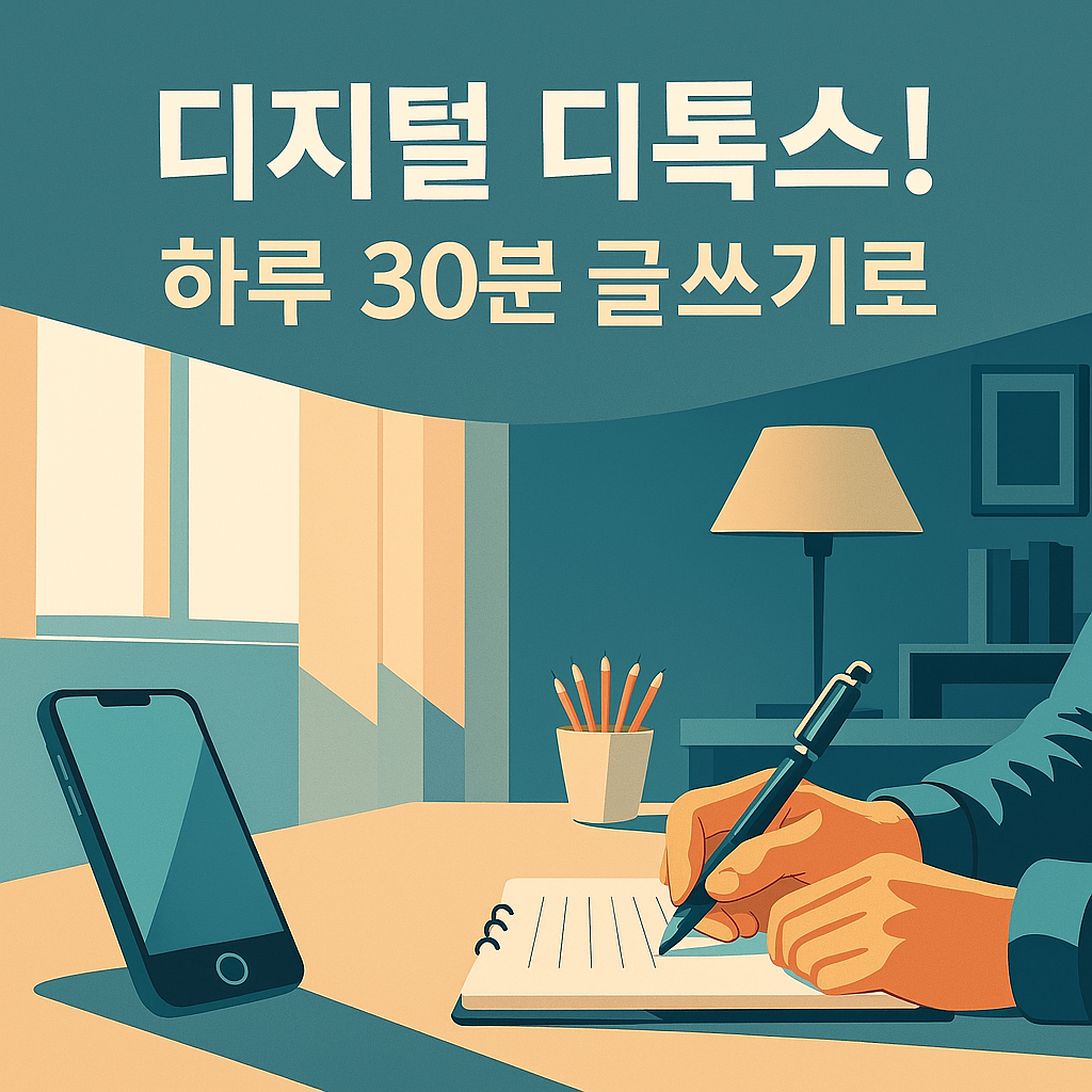 디지털 디톡스! 하루 30분 글쓰기를 실천하는 모습
