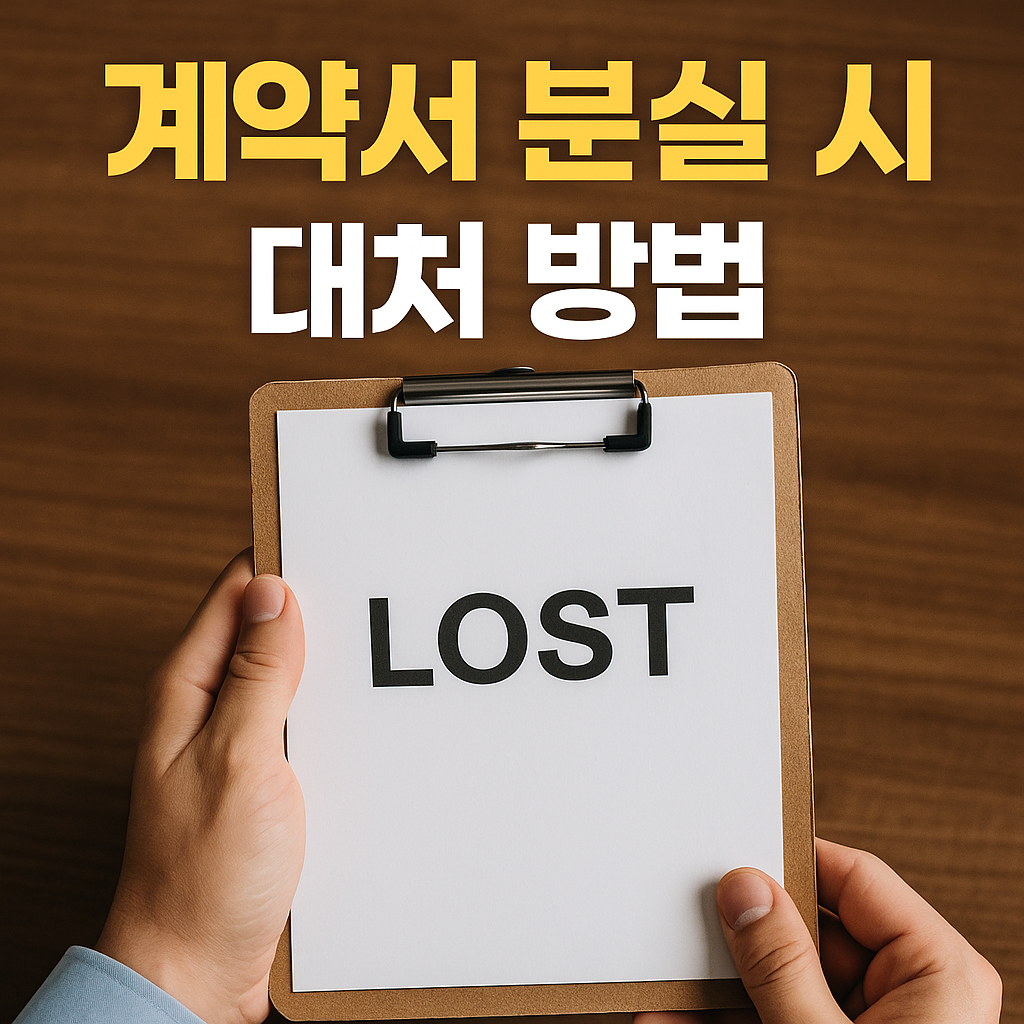 계약서 분실 시 대처 방법