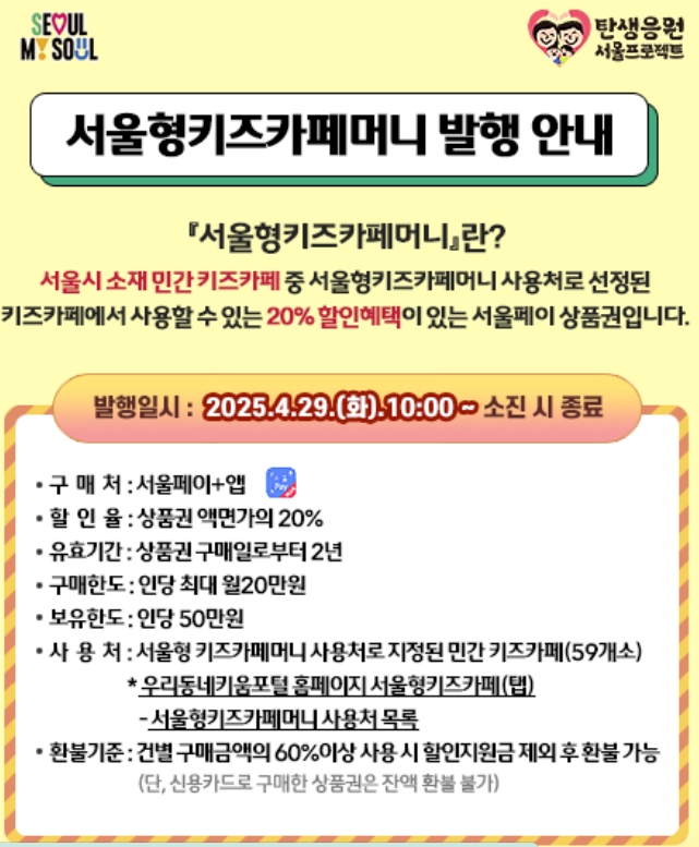 서울형키즈카페머니