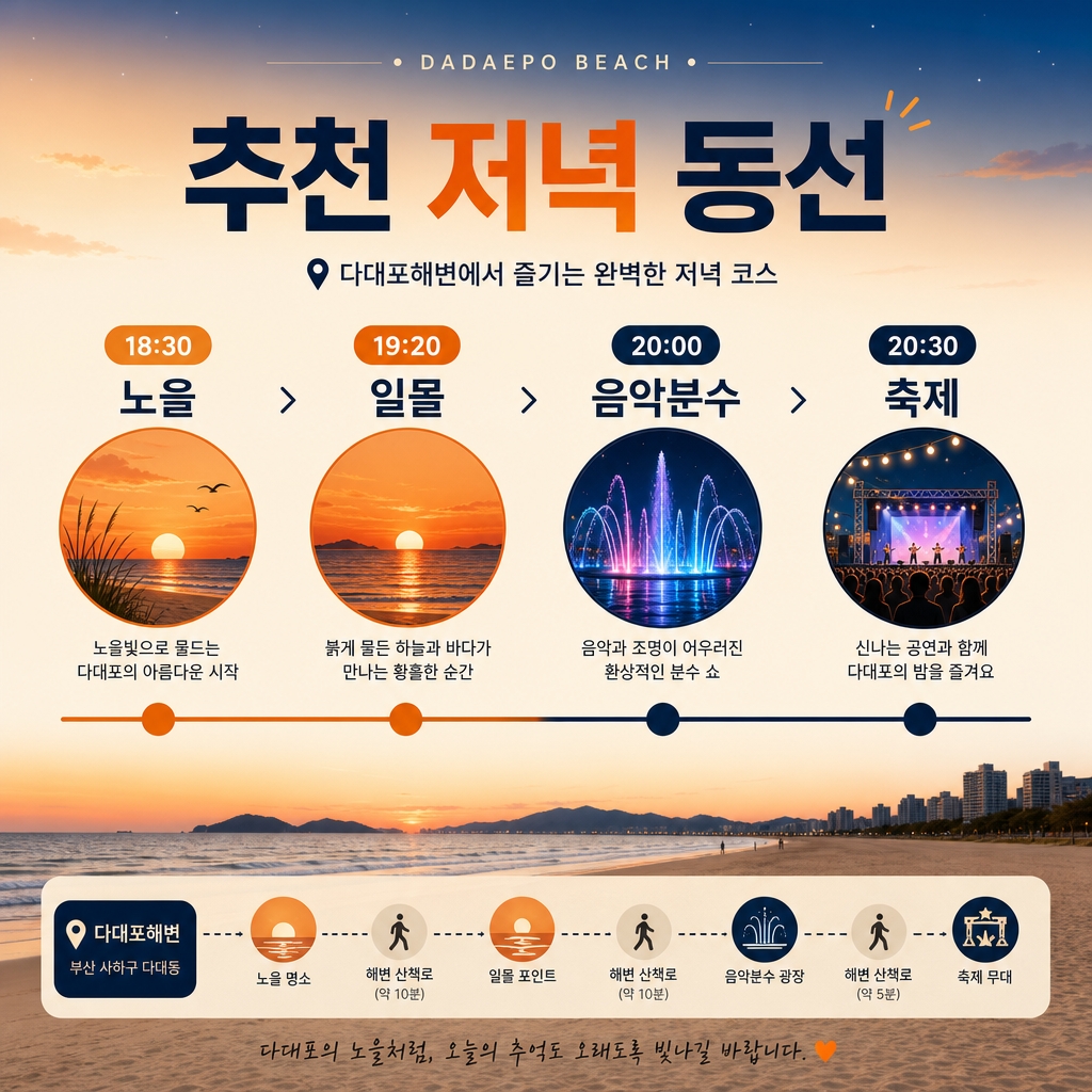 일몰 시간에 맞춘 저녁 동선