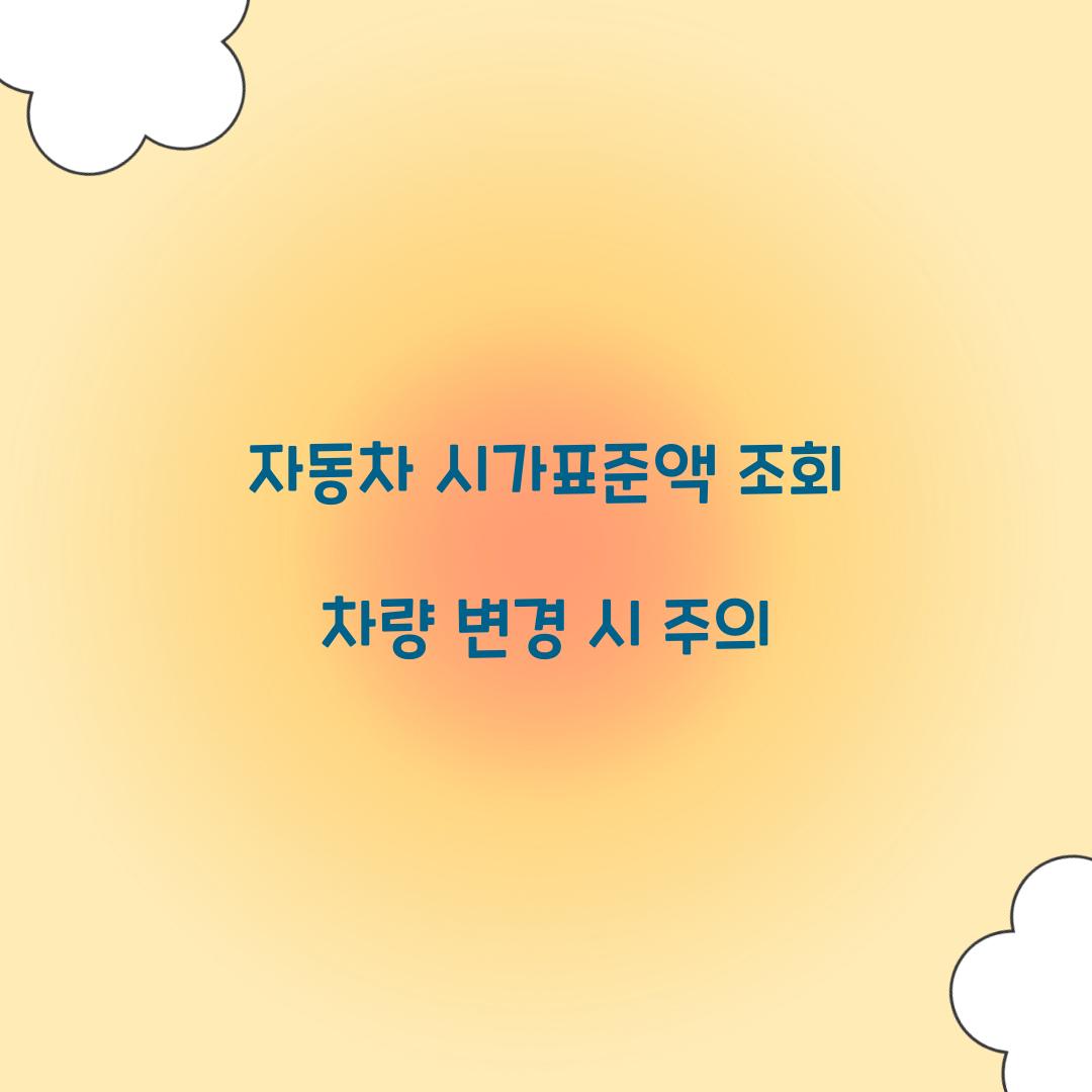 자동차 시가표준액 조회 차량 변경 시 주의  