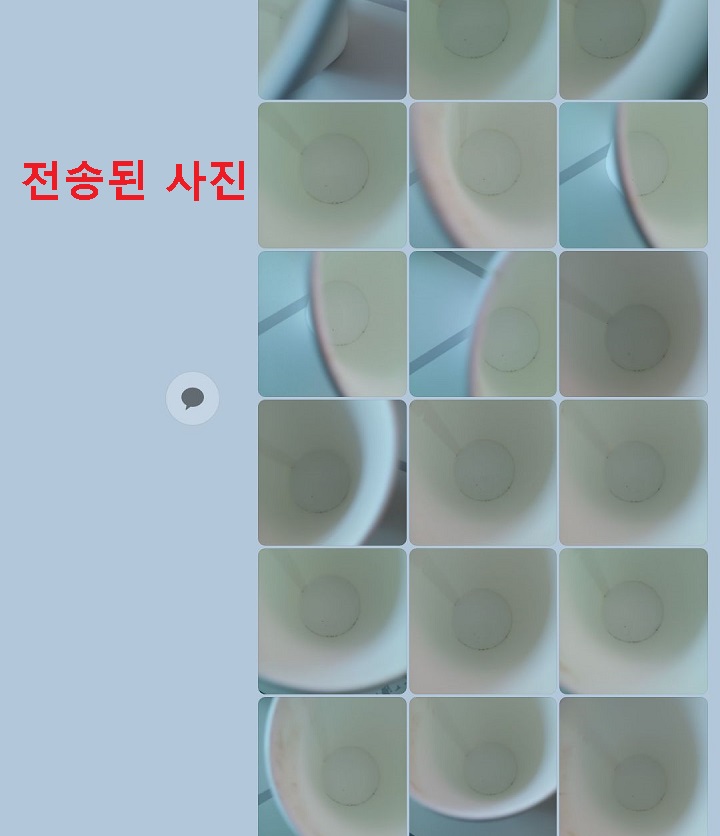 전송된 사진 보임