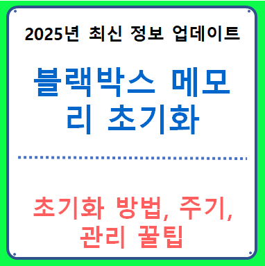 블랙박스 메모리 초기화 하는 방법
